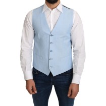 Dolce & Gabbana Elegante Azurblaue Herrenweste für den formellen Anlass