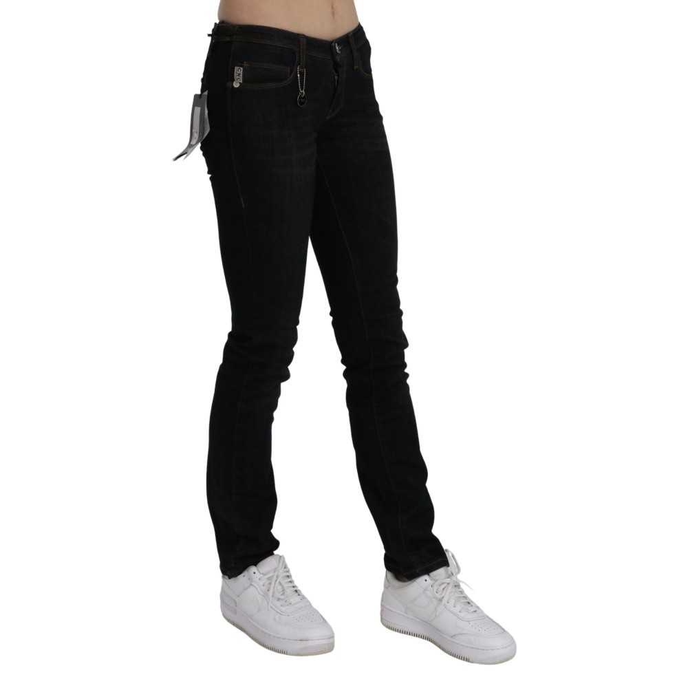 Costume National Schicke schwarze Slim Fit Denim Jeans mit mittlerer Taille