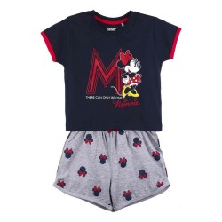 Sommer-Schlafanzug Minnie Mouse Dunkelblau Grau