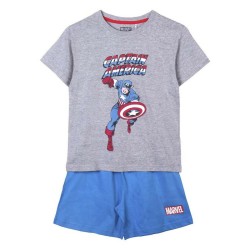 Pyjama D'Été Marvel Gris Bleu