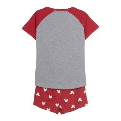 Sommer-Schlafanzug Minnie Mouse Rot Damen Grau