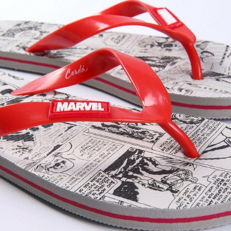 Tongs pour Homme Marvel Rouge Gris