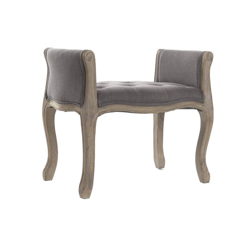 Banquette DKD Home Decor Gris Naturel Bois d'hévéa 65 x 46 x 60 cm