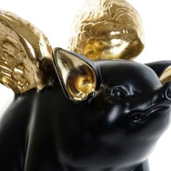 Figurine Décorative DKD Home Decor 26 x 17 x 22,5 cm Argenté Noir Doré Cochon (3 Unités)