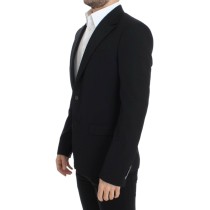 Dolce & Gabbana Eleganter schwarzer gepunkteter Blazer in schmaler Passform