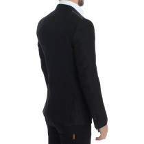 Dolce & Gabbana Eleganter schwarzer gepunkteter Blazer in schmaler Passform