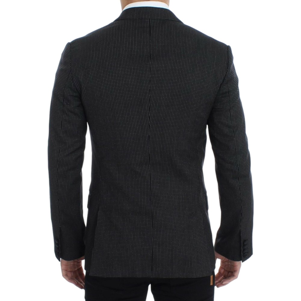 Dolce & Gabbana Eleganter schwarzer gepunkteter Blazer in schmaler Passform