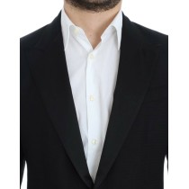 Dolce & Gabbana Eleganter schwarzer gepunkteter Blazer in schmaler Passform