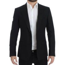 Dolce & Gabbana Eleganter schwarzer gepunkteter Blazer in schmaler Passform