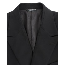 Dolce & Gabbana Eleganter schwarzer gepunkteter Blazer in schmaler Passform