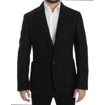 Dolce & Gabbana Eleganter schwarzer gepunkteter Blazer in schmaler Passform