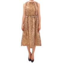 Dolce & Gabbana Elegantes ärmelloses knielanges Seidenkleid