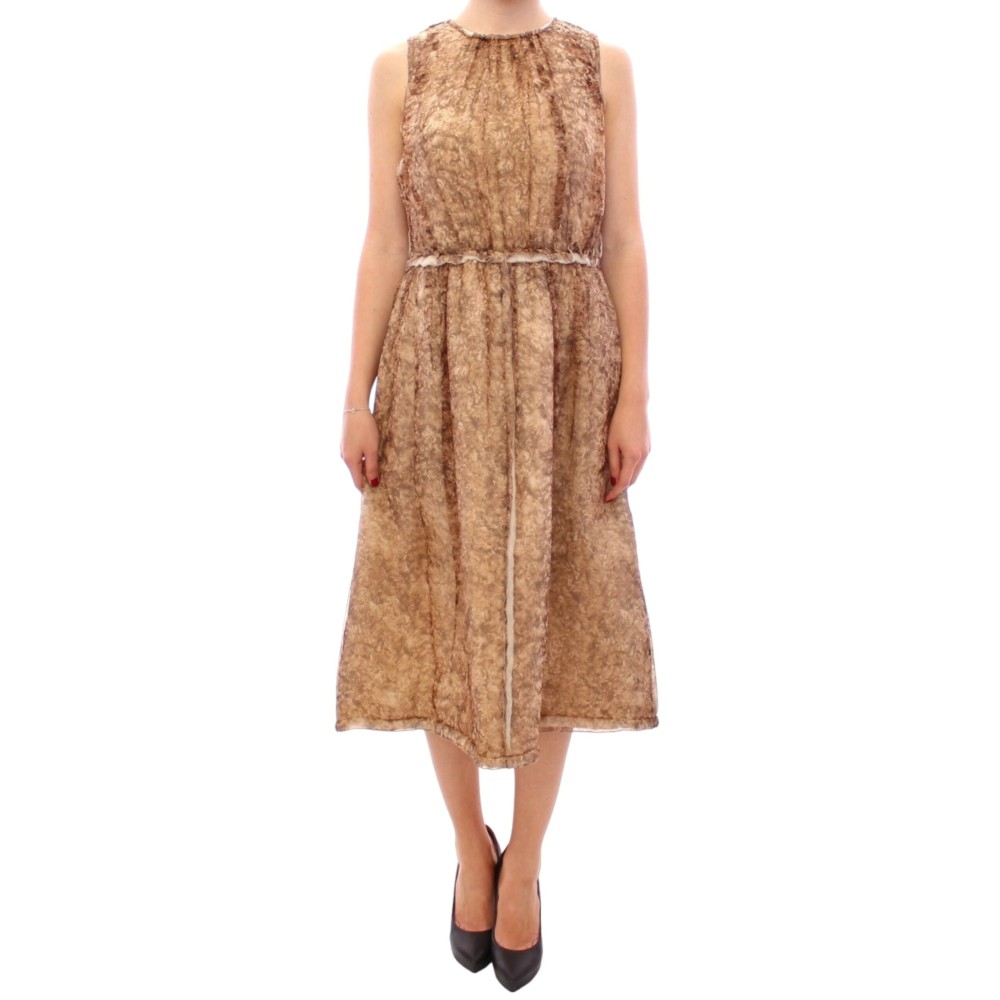 Dolce & Gabbana Elegantes ärmelloses knielanges Seidenkleid