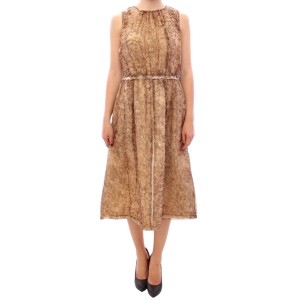 Dolce & Gabbana Elegantes ärmelloses knielanges Seidenkleid