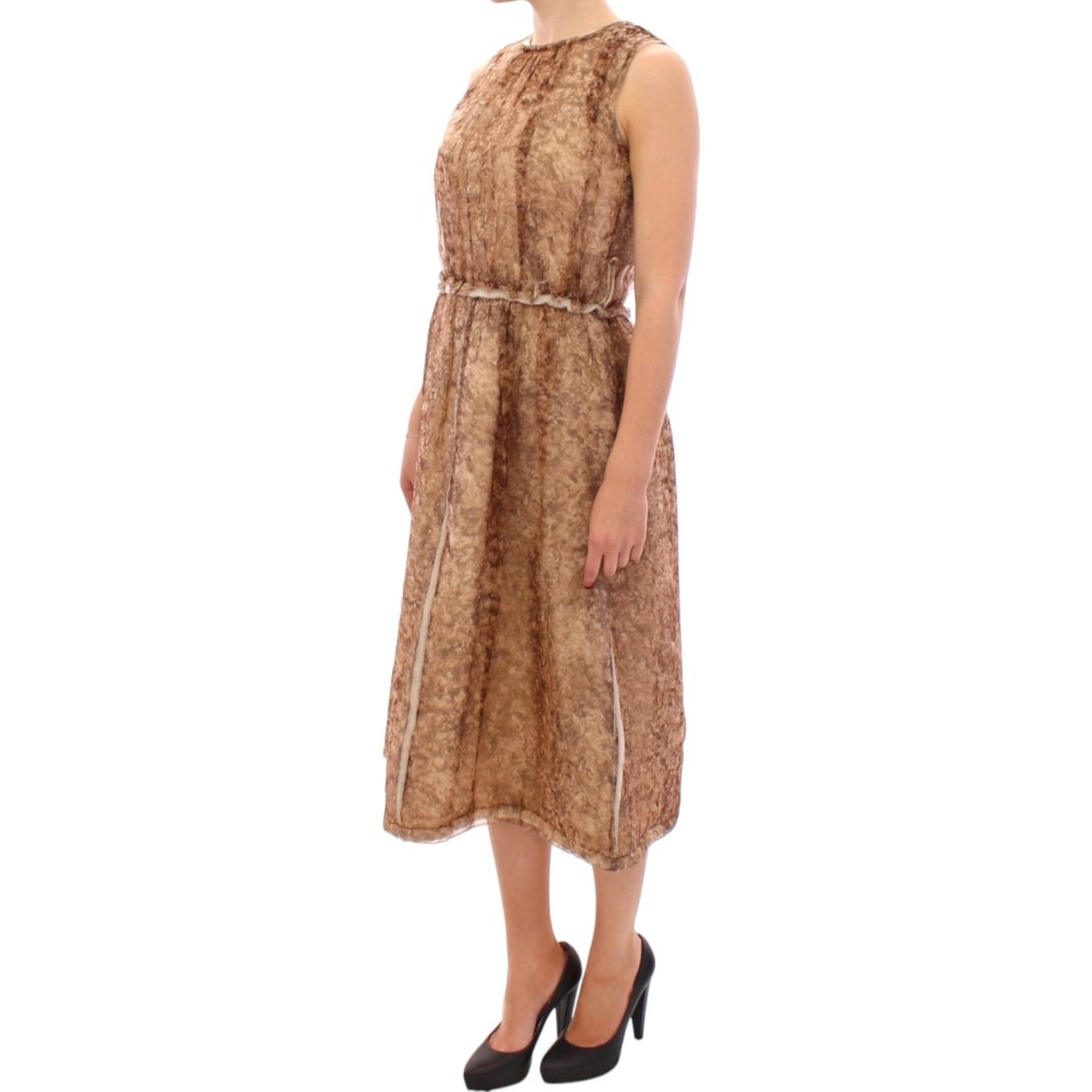 Dolce & Gabbana Elegantes ärmelloses knielanges Seidenkleid