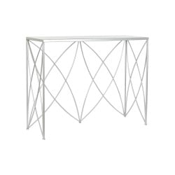 Console DKD Home Decor White Silver Metal Marble 100 x 33 x 78 cm