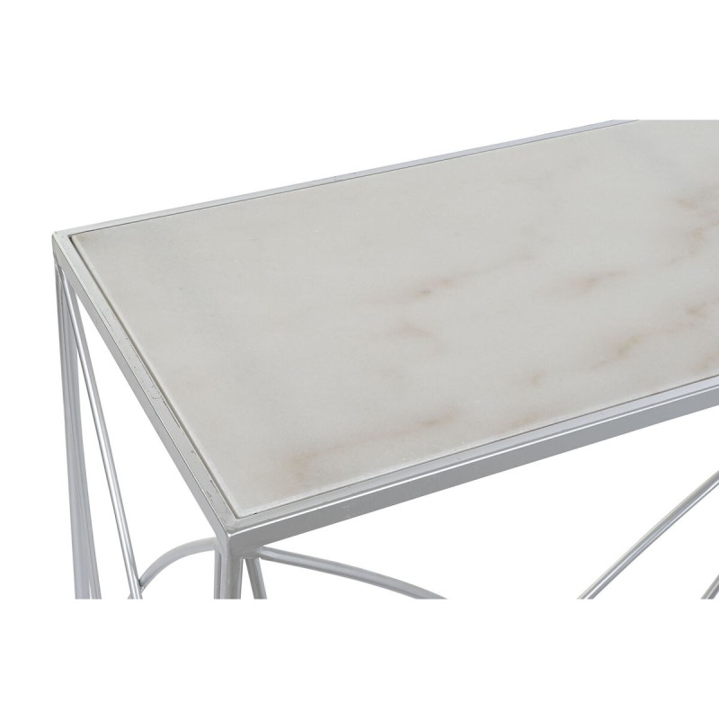 Console DKD Home Decor Blanc Argenté Métal Marbre 100 x 33 x 78 cm