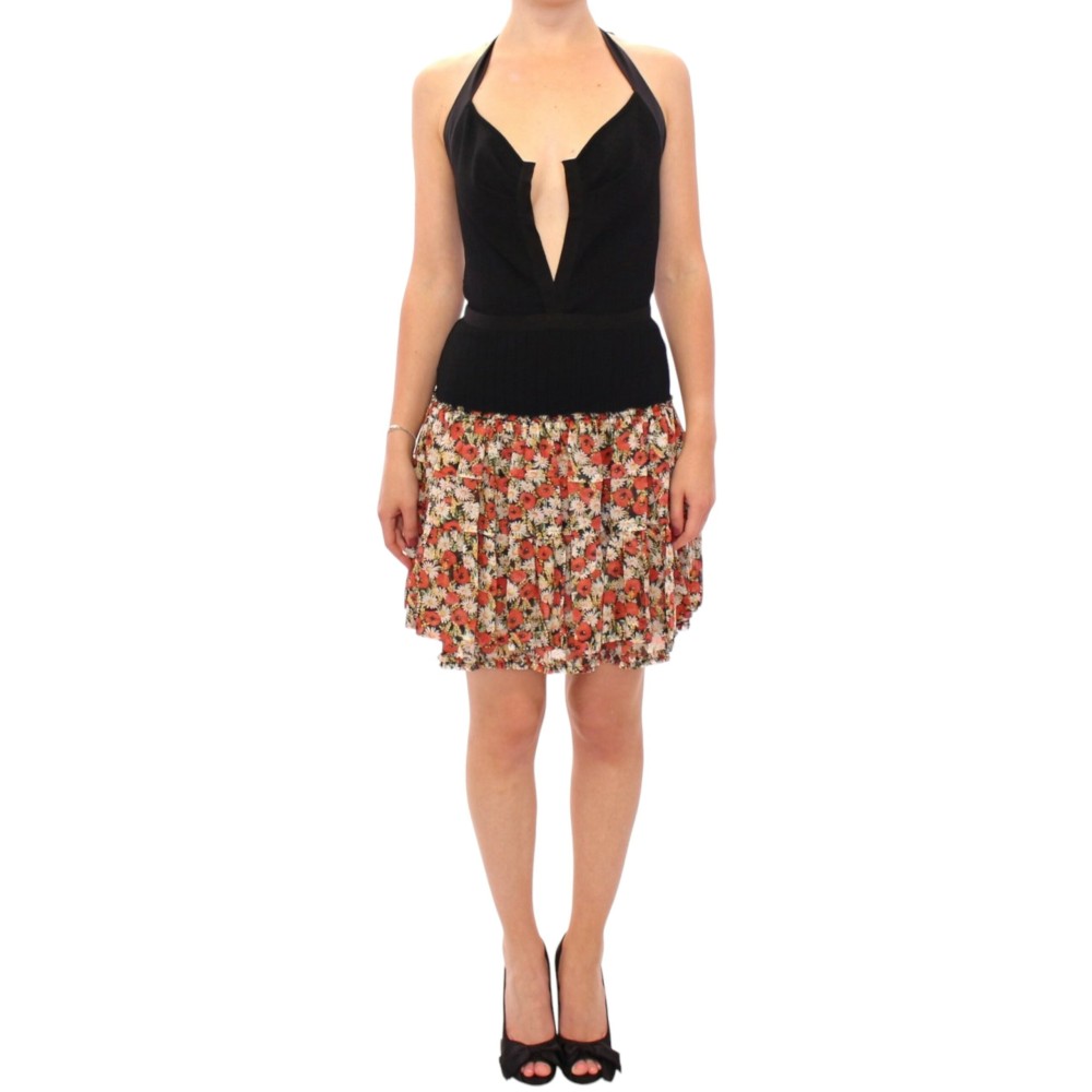 Dolce & Gabbana Elegantes florales Bubble-Kleid mit Rollkragen