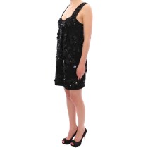 Dolce & Gabbana Elegantes, paillettenbesetztes, florales Mini-Shiftkleid