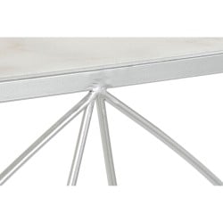 Console DKD Home Decor White Silver Metal Marble 100 x 33 x 78 cm