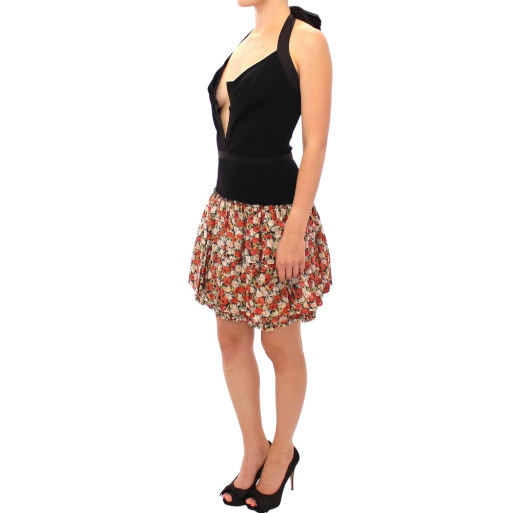 Dolce & Gabbana Elegantes florales Bubble-Kleid mit Rollkragen