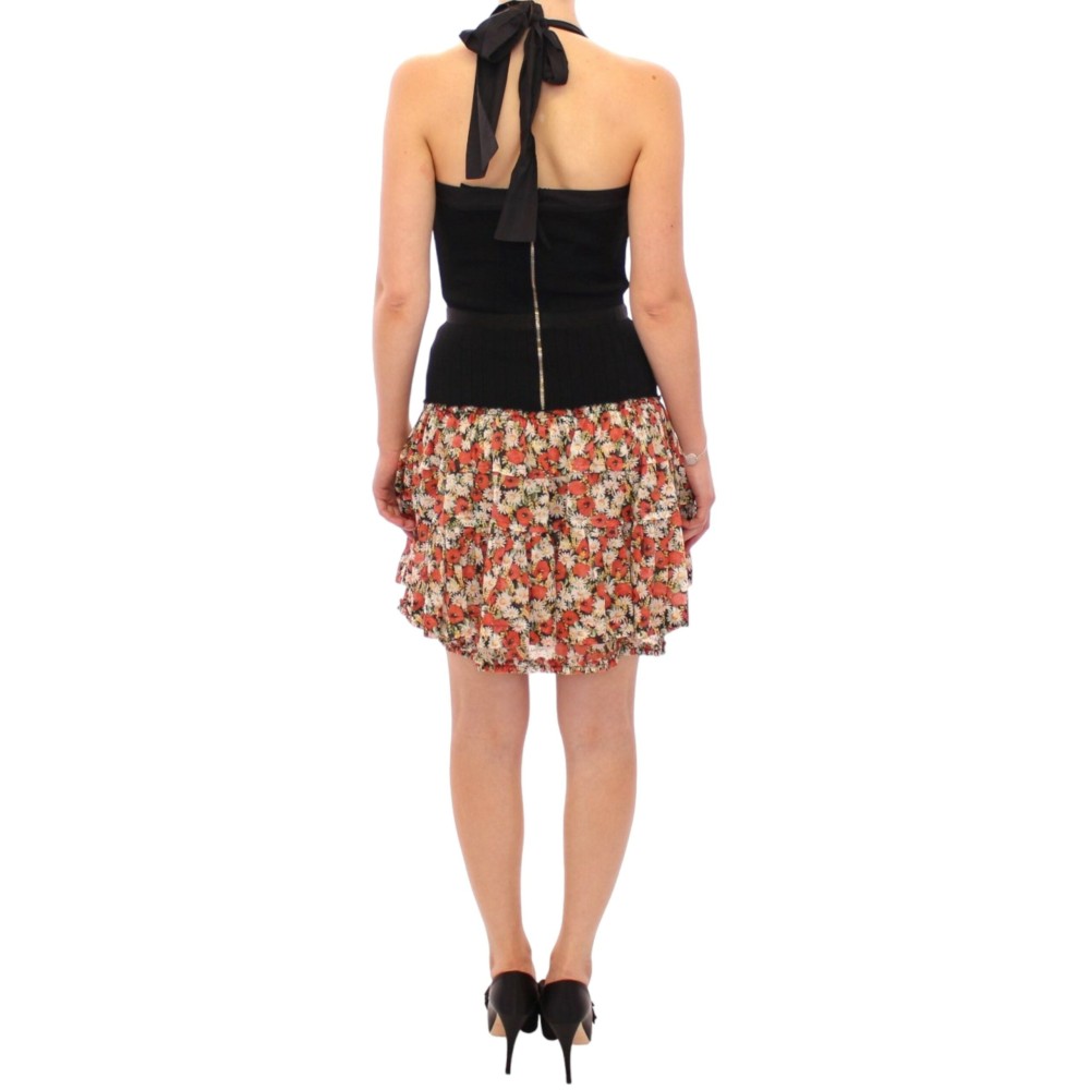 Dolce & Gabbana Elegantes florales Bubble-Kleid mit Rollkragen