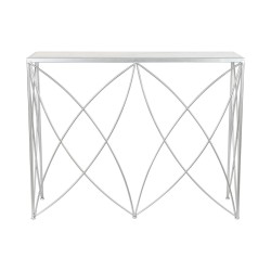 Console DKD Home Decor Blanc Argenté Métal Marbre 100 x 33 x 78 cm