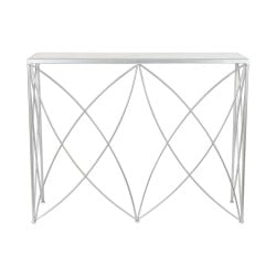 Console DKD Home Decor White Silver Metal Marble 100 x 33 x 78 cm