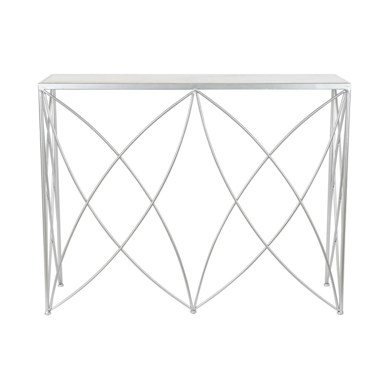 Console DKD Home Decor Blanc Argenté Métal Marbre 100 x 33 x 78 cm