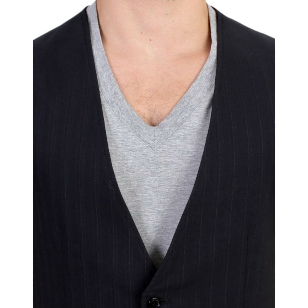 Costume National Elegante gestreifte Freizeitweste - Baumwollmischung