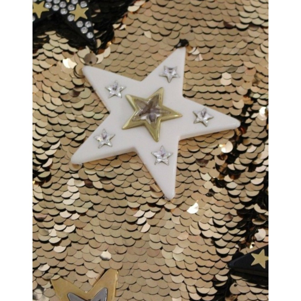 Dolce & Gabbana Exquisites Etuikleid mit goldenen Paillettensternen