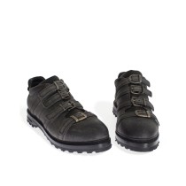 Dolce & Gabbana Elegante graue Lederstiefeletten