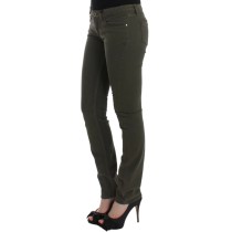 Costume National Glatte graue Straight Leg Distressed Jeans