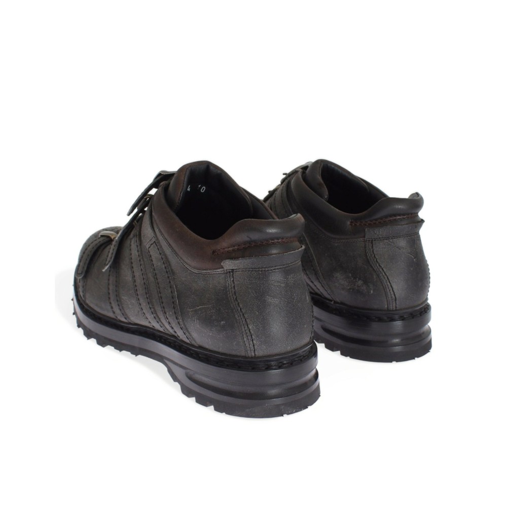 Dolce & Gabbana Elegante graue Lederstiefeletten