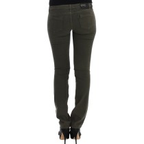 Costume National Glatte graue Straight Leg Distressed Jeans
