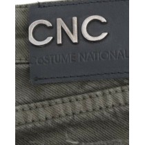 Costume National Glatte graue Straight Leg Distressed Jeans