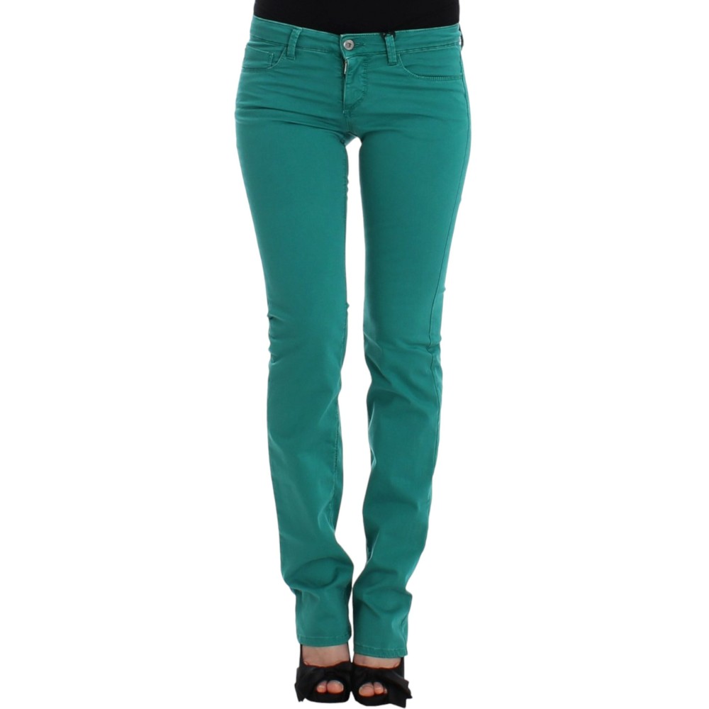 Costume National Schicke grüne Straight Leg Jeans für anspruchsvollen Stil