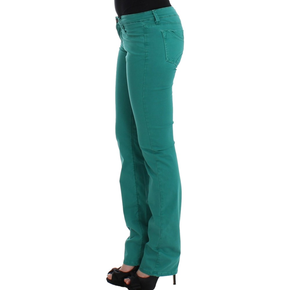 Costume National Schicke grüne Straight Leg Jeans für anspruchsvollen Stil