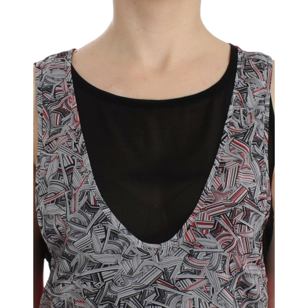 Costume National Elegantes ärmelloses Top in Schwarz und Rot