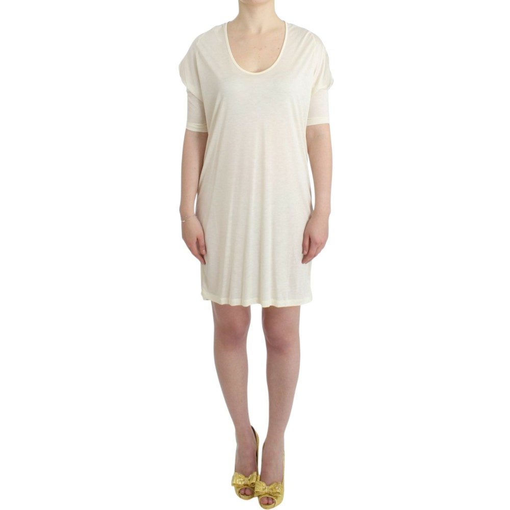 Costume National Schickes Weißes Modal-Kleid über dem Knie