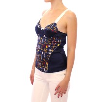 Dolce & Gabbana Blaues Seemannsmotiv Stretch-Top