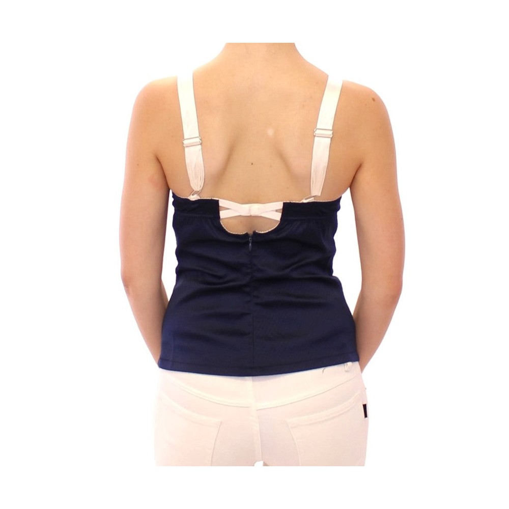 Dolce & Gabbana Blaues Seemannsmotiv Stretch-Top