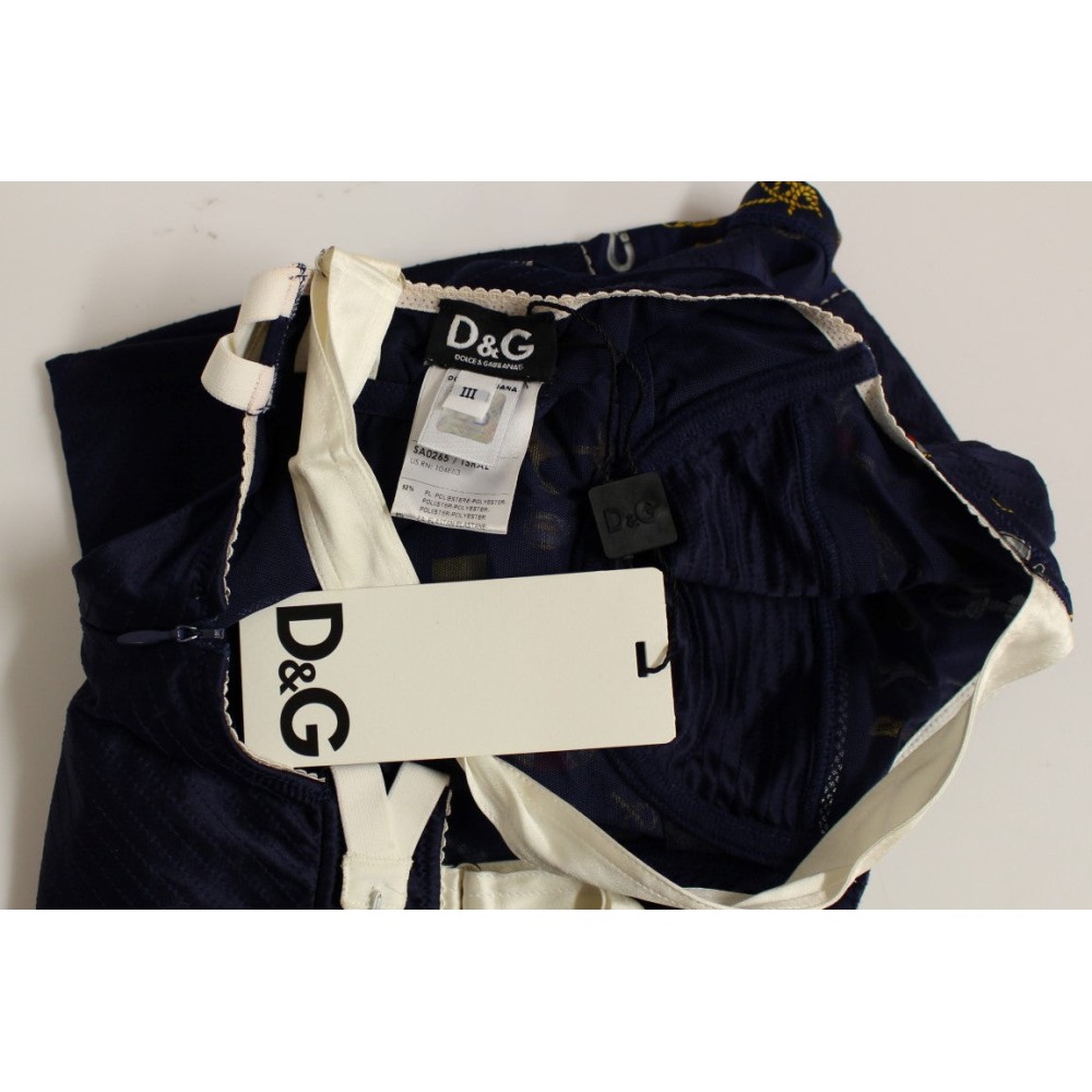 Dolce & Gabbana Blaues Seemannsmotiv Stretch-Top