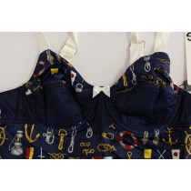Dolce & Gabbana Blaues Seemannsmotiv Stretch-Top