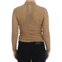 Dolce & Gabbana Beige gestrickter Baumwoll-Polo-Strickpullover