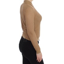 Dolce & Gabbana Beige gestrickter Baumwoll-Polo-Strickpullover