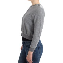 Ermanno Scervino Schicke graue kurze Strickjacke aus Baumwollmischung