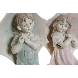 Figurine Décorative DKD Home Decor 28 x 20 x 48,5 cm Bleu Rose Enfant (2 Unités)