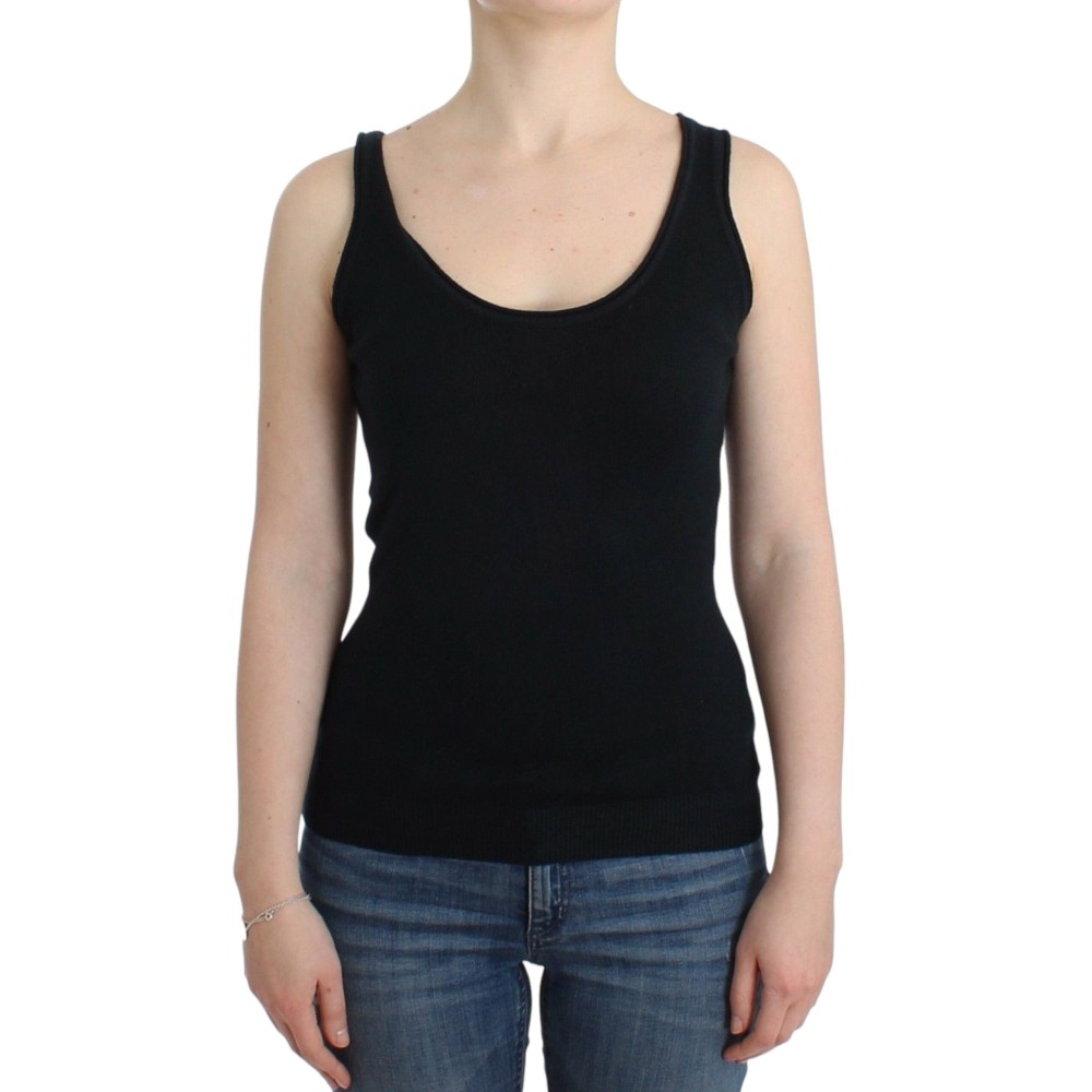 Ermanno Scervino Elegantes schwarzes Kaschmir-Strickoberteil