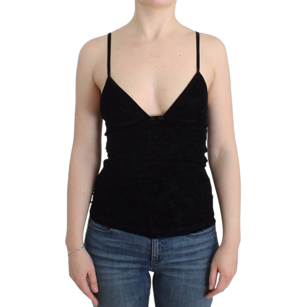 Ermanno Scervino Elegantes schwarzes Cami-Dessous-Top